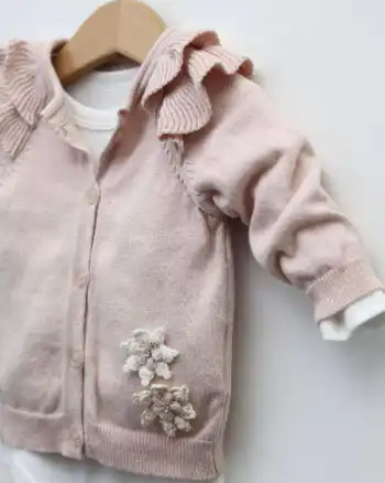 Knit kompletić NipperLand "Cvetići" (roze)