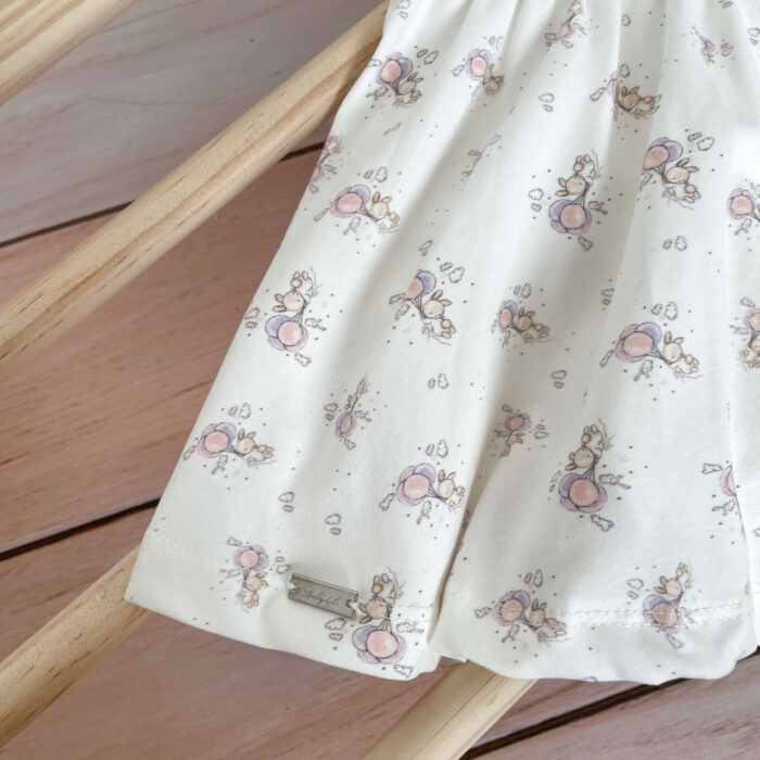 Bela pamučna haljinica BabyDola "Bunny"