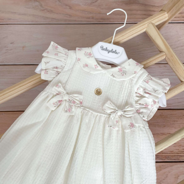 Bela haljinica sa mašnicama BabyDola