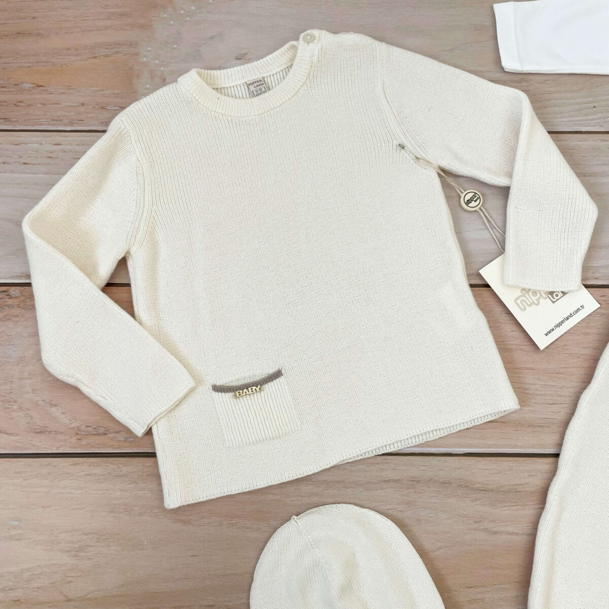 Knit komplet sa kombinezonom NipperLand (beli)