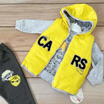 Kompletić sa šuškavim prslukom "Cars" (žuti)