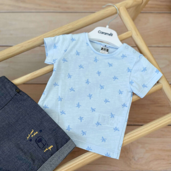 Letnji kombinezon i majica za bebe Caramell "Meda"