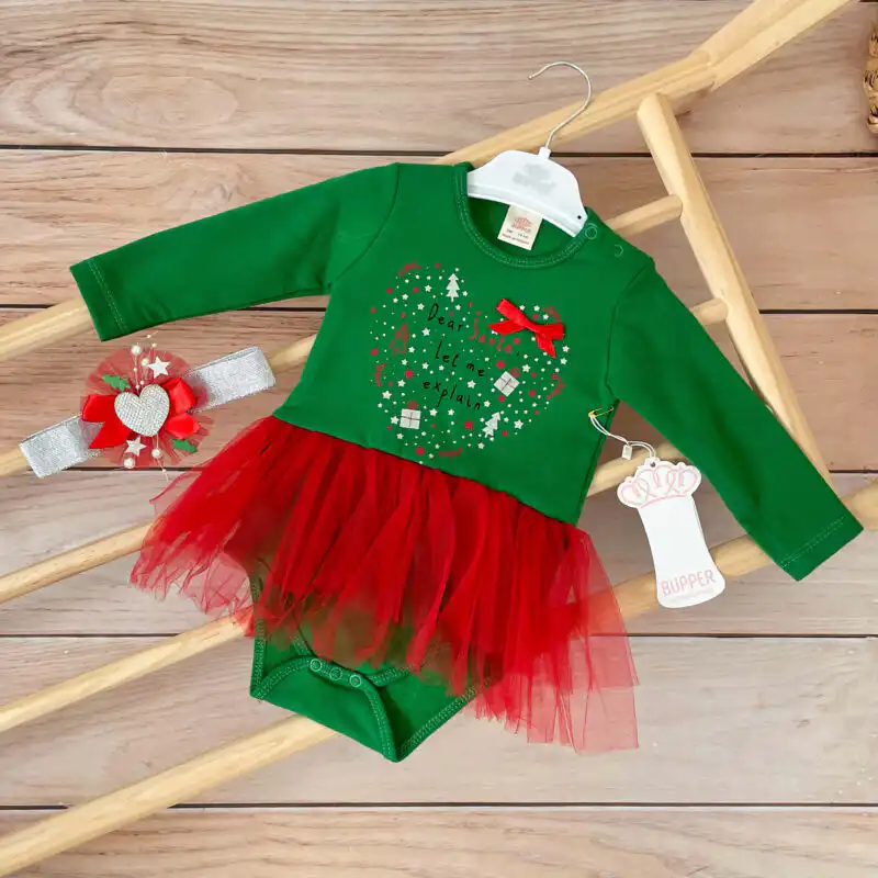 Novogodišnji bodi i traka Santa zeleni