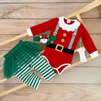 Trodelni novogodišnji kompletić Vilenjak crveni