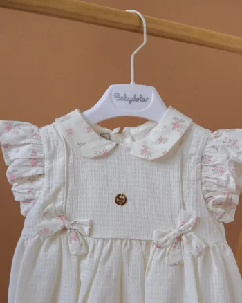 Bela haljinica sa mašnicama BabyDola