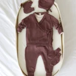 Ljubičasti knit kompletić 6/1 NipperLand