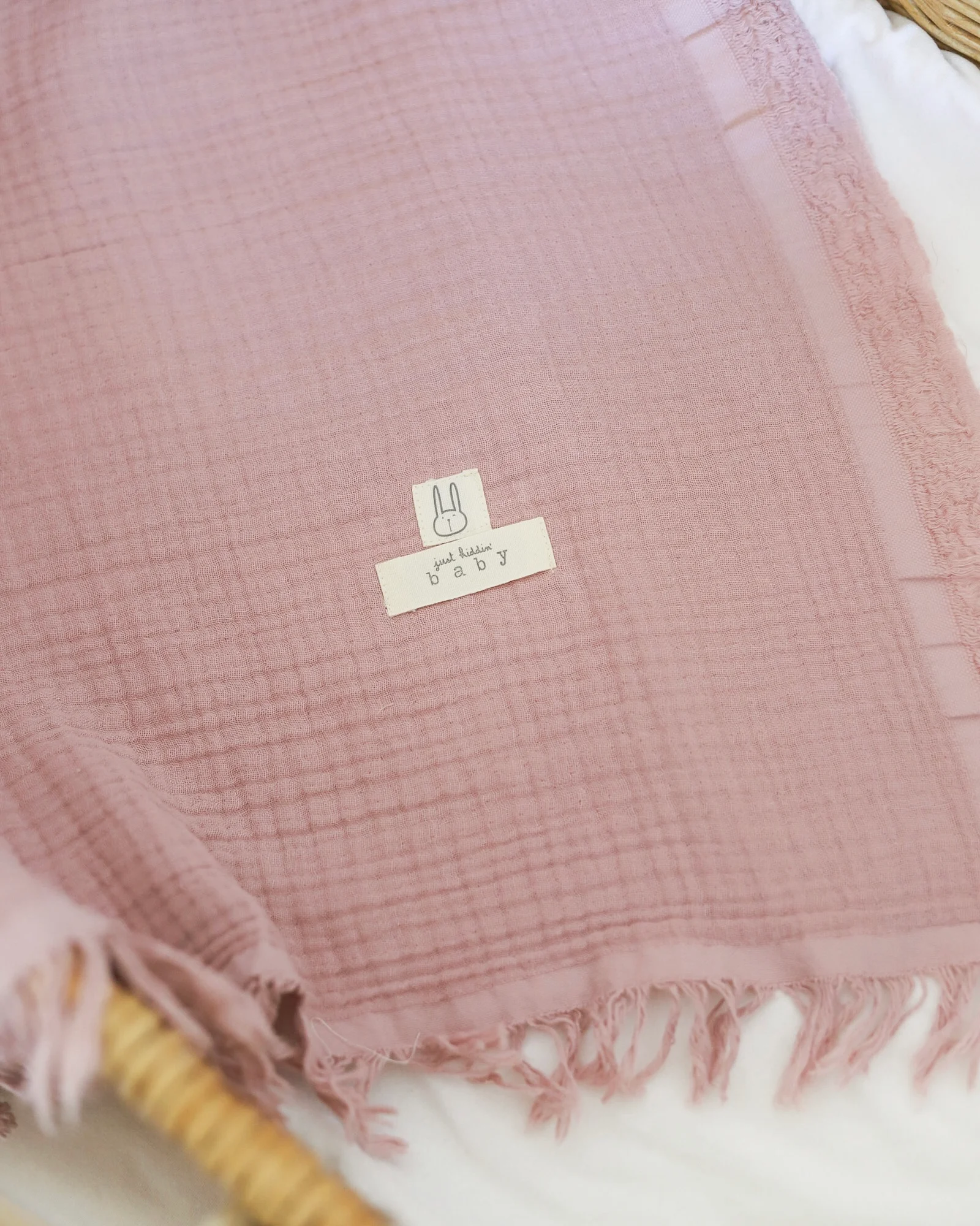 Muslin prekrivač roze Just Kiddin